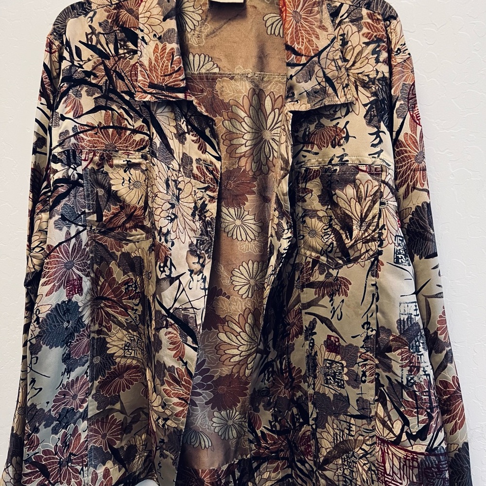 Chicos Design Blazer Jacket Shacket 3 Brown
